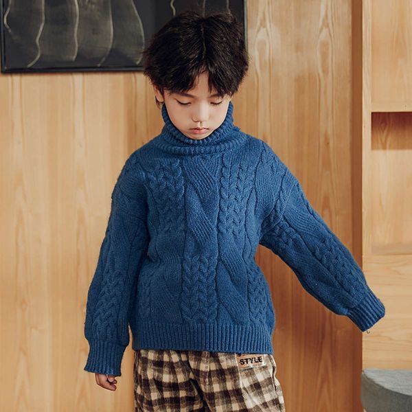 

autumn sweater pullover boys' winter korean 2020 new children's thickened t-shirt tew0, Blue