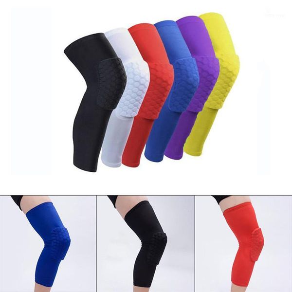 

anti-collision ventilation sports safety tapes volleyball basketball kneepad compression socks knee honeycomb wraps brace#2678021, Black;gray