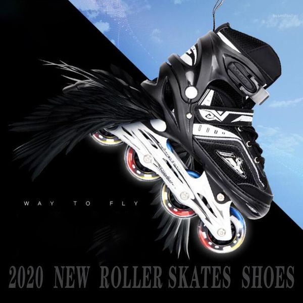 

in-line skating roller skate black pu single-row fancy flat shoes1