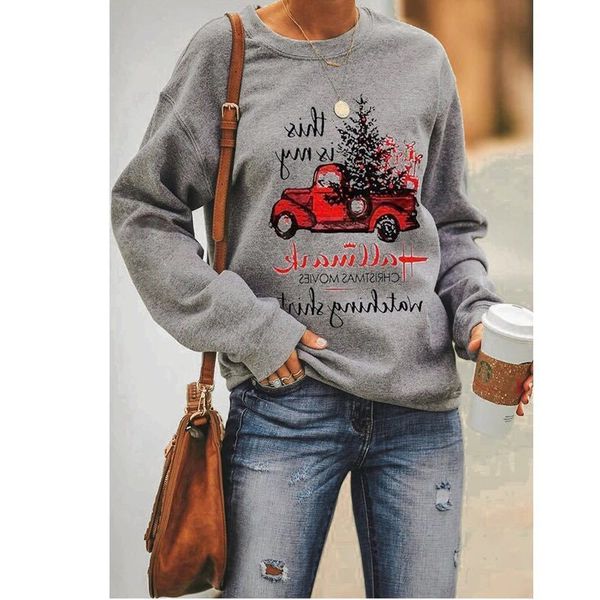 

2020 new design womenes christmas car letters print pullover sweatshirt