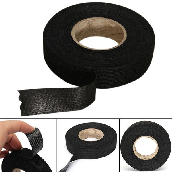 

5pieces/lot1roll black color wiring harness tape strong adhesive cloth fabric tape for looms cars 19mm x 15m 15mx9mm adhesive washi tap 2016