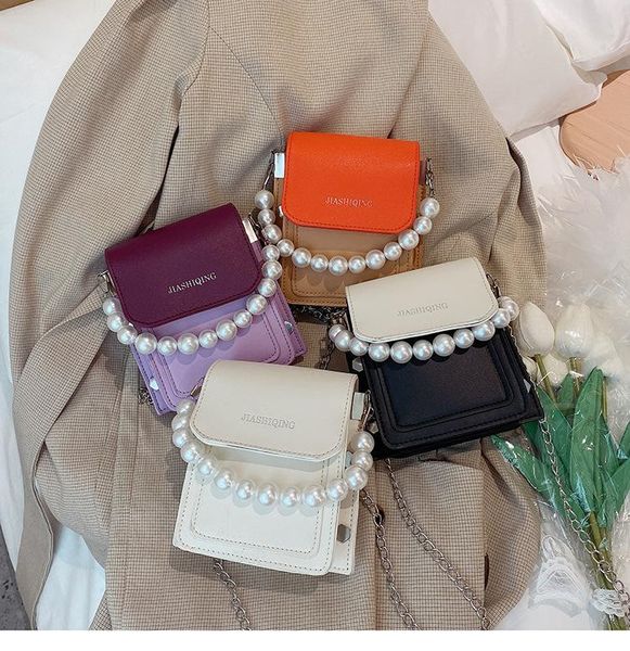 

new fashion tide small satchels women's bags 2020 western style all-match pearl simple single shoulder oblique bags hlj-77