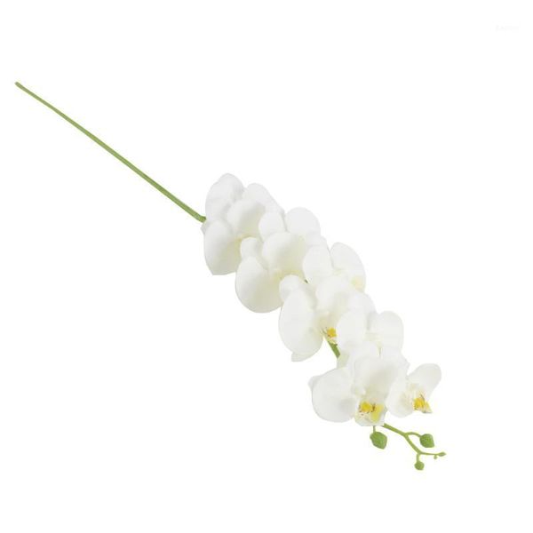 Flores decorativas grinaldas simulação 3d borboleta orquídea 9 cabeça falsa flor de seda diy decoração festa de casamento artificial phalaenopsis hom