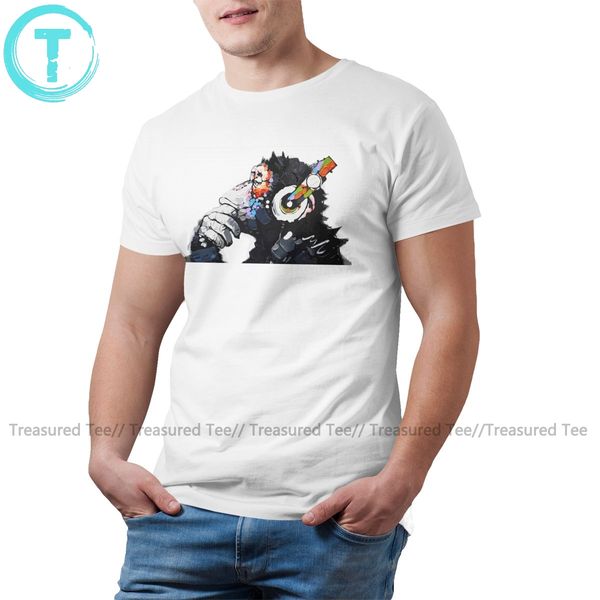 

monkey t shirt banksy dj monkey thinker t-shirt 5xl graphic tee shirt short sleeves fun classic men tshirt sport hooded sweatshirt hoodie
