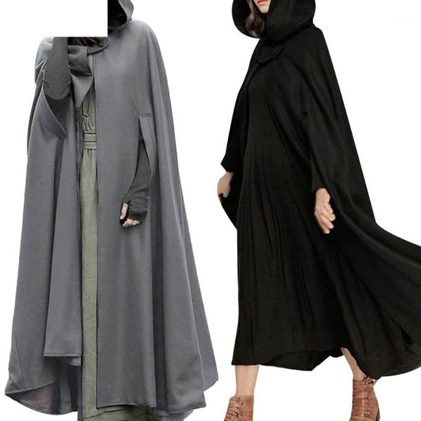 

2018 jaycosin women coat trench open hooded front cardigan autumn winter jacket coat cape cloak poncho plus dropshiping 18oct231, Tan;black