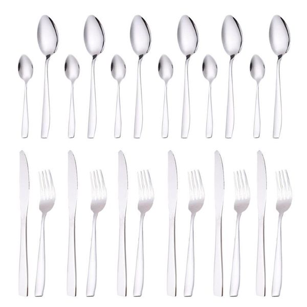 

24pcs cutlery set assorted utensil dinnerware tableware for restaurant dinning hall
