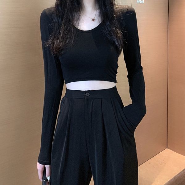 

чистый красный моды костюм женщины весной 2020 новый сплошной цвет top костюм случайных брюк черные три куска набора повседневного брюки пал, Gray