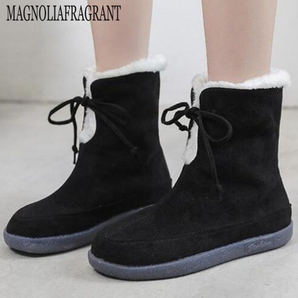 

new snow boots women shoes warm plus cotton ankle boots winter female slip on flat casual shoes fashion women ay144, Black