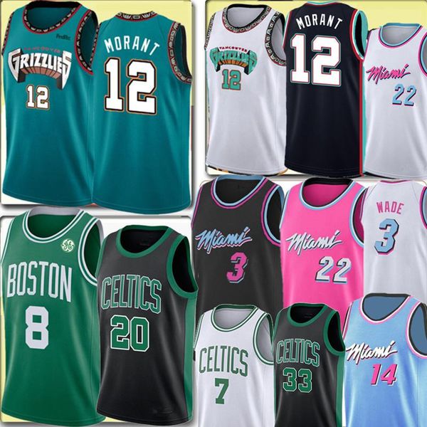

ncaa dwyane 3 wade kemba 8 walker jersey 12 ja morant jersey jimmy 22 butler jaylen 7 brown larry # bird gordon 20 hayward tyler 14 herro, Black;red