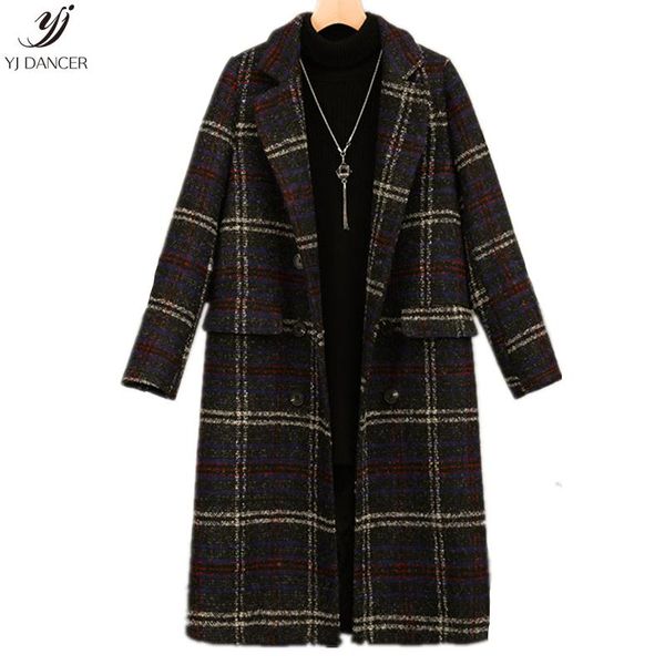 

большой размер женщин осень и зима новый шерстяное пальто 2020 длинные раздел кашемира двубортный шерстяное пальто сыпучие hjb419, Black