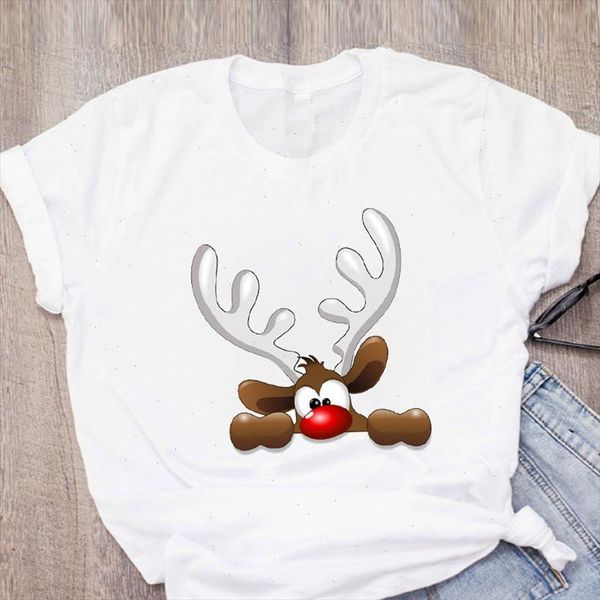 

women graphic deer animal cute lovely fashion clothes merry christmas print lady tees clothing female t shirt t shirt, White