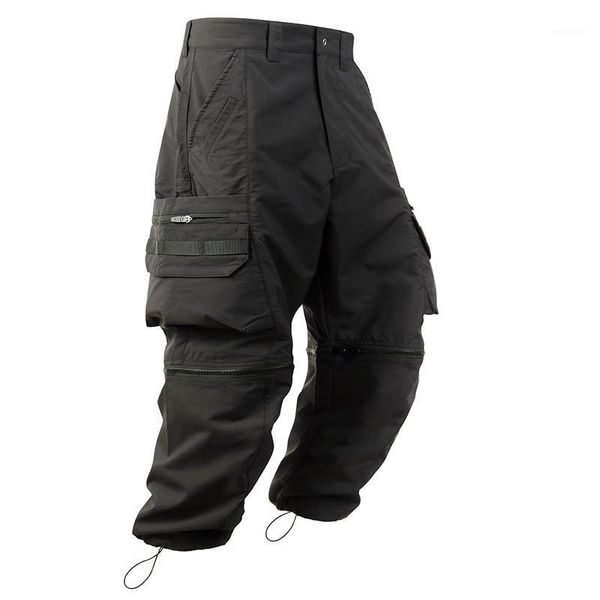 

whrs p03 functional ankle length pants transformable into shorts multiple pockets side molle techwear ninjawear streetwear1, Black