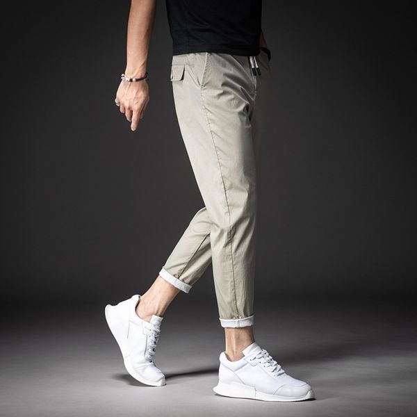 

77zcc grade point casual men's small fashion nine pantscasual pants ninth pantsthin pantskorean slim nine brand trendsummer feet 9-poin, Blue