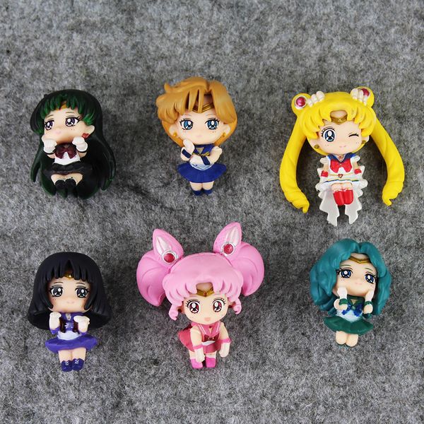 

anime sailor moon tsukino usagi kaiou michiru pvc action figure collection model toys for kids christmas gift retail