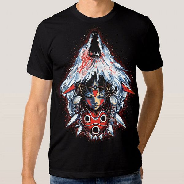 

princess mononoke art t-shirt, studio ghibli anime tee, all sizes short-sleeved tee shirt sport hooded sweatshirt hoodie