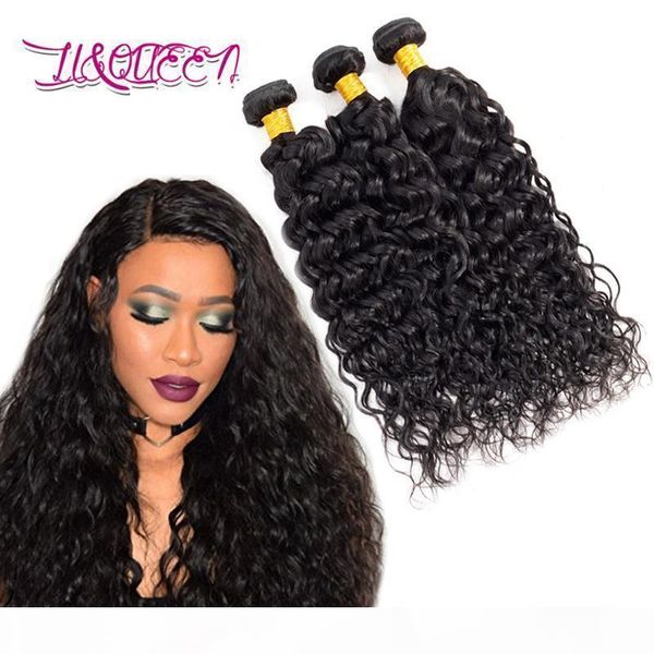 

brazilian virgin hair water wave human hair bundles 8inch-28inch brazilian unprocessed human hair extensions 3pieces lot, Black;brown