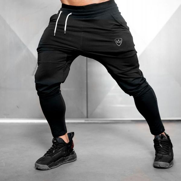 

новые мужские брюки идущие sweatpants фитнес бегуны 2020 спортивные штаны человек sweatpants весна мужчина печати тренажерный зал фитнес lon, Black;blue