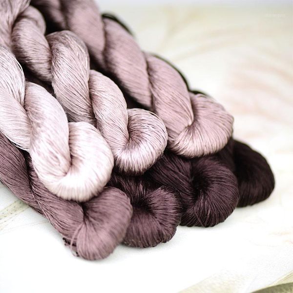 

1pcs/400m silk embroidery thread / 100% silk thread /hand embroidery embroider cross stitch/reddish brown series/7 pure colors1, Black;white