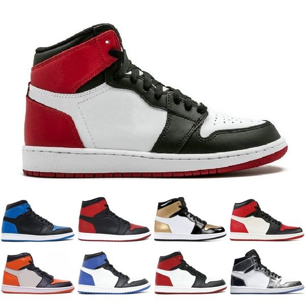 

jumpman high og 1 1s light smoke gre unc mens designer shoes tie-dye obsidian south beach sports trainers sneakers 5.5-12, Black