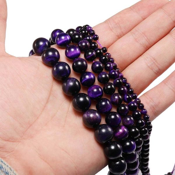 

1strand lot 4 6 8 10 12mm aaa natural stone purple tiger eye agat round beads loose spacer bead for jewelry making h bbyyda