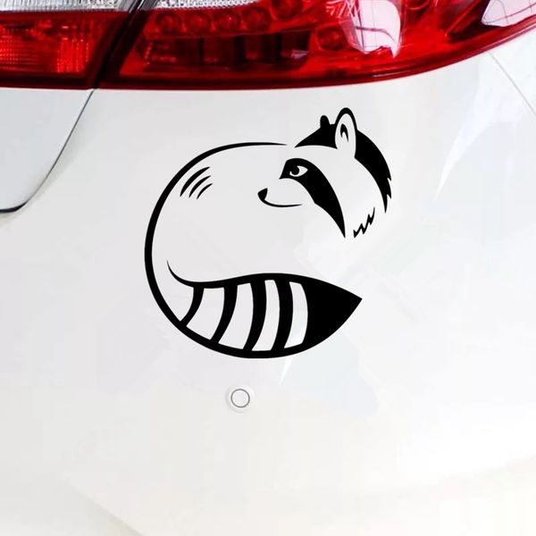 

car stickers raccoon shape funny decoration accessories stickers creative waterproof sunscreen black/white,15cm*15cm