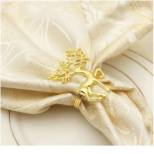 

6pcs/set bowknot napkin rings set snowflake elk star jewelry wreath napkin buckle holders high-end chritmas dinner tab qylskh