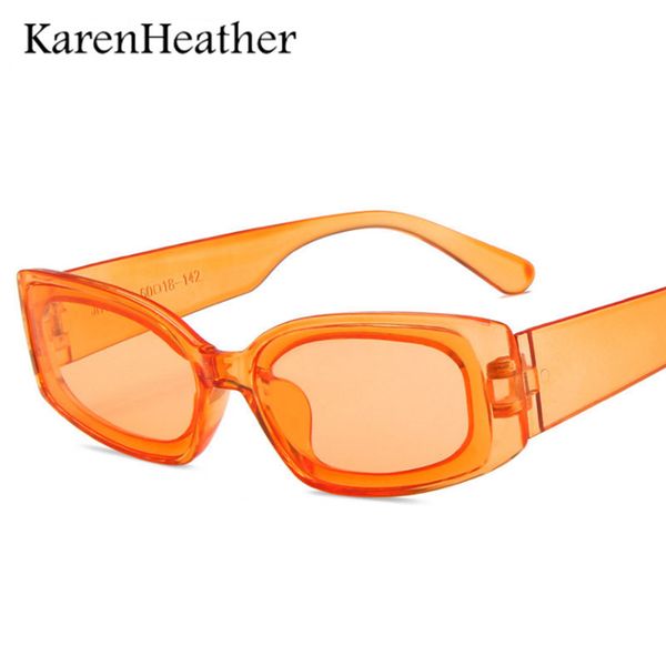 

square karenheather small sunglasses fashion rectangle for women candy colors clear glasses green gafas mujer sol