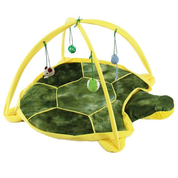 

pet dog cat multifunctional playing tent toys foldable activity pet bed house (tortoise)