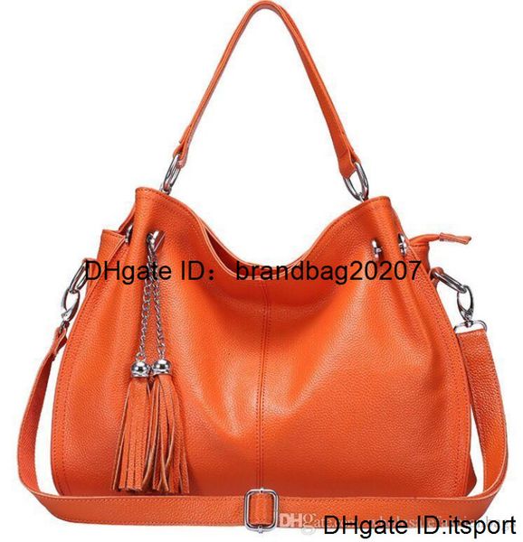 

new high brand quality women genuine leather large shopping tassel real calfskin luxury lady handbag shoulder bag tote satchel purse s10