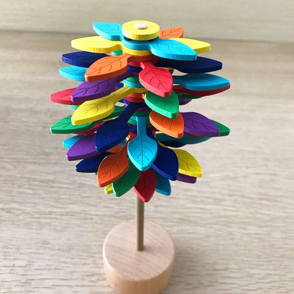

solid wooden rotating lollipop creative ornament decompression toy spinners funnny gift