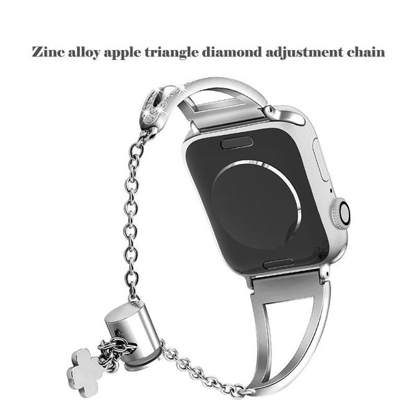 

uthai a10 для apple watch1 / 2/3/4 часы iwatch hollow треугольник металла из нержавеющей стали ремешок ремешки для наручных часов uthai a10, Black;brown