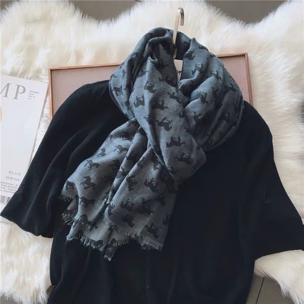 

хлопок конопли женщины весной и осенью тонкая корейская версия универсальной зима 2020 новый шеи платок двойного назначение простого шарфа, Blue;gray