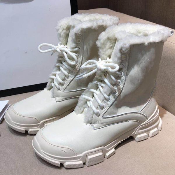 

лучший бренд 2020 теплые плюшевые снежные ботинки лодыжки сапоги женские туфли кожа зимняя обувь женщины теплые меховые плюшевые стельки бел, Black