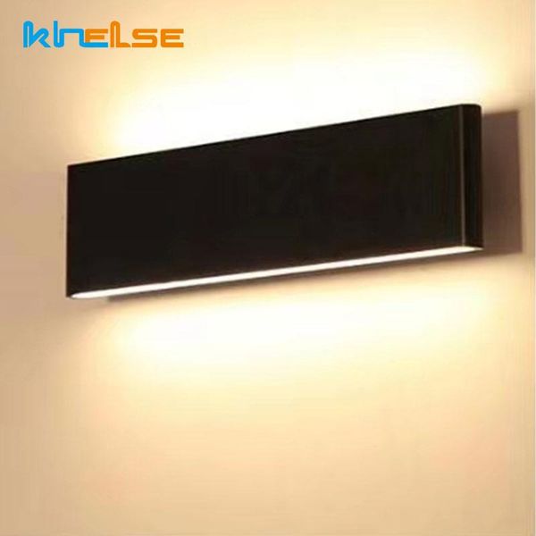 

20w led outdoor waterproof rectangle wall lamp aluminum up down strip wall sconce ip65 garden porch lights indoor decor 220v