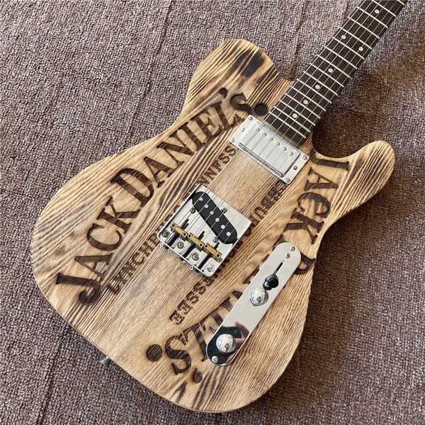 Chitarra elettrica TL personalizzata di nuovo arrivo in colore legno naturale e tastiera in palissandro, reliquie del fuoco consegnate, chitarra di alta qualità