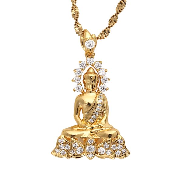 Vintage tibetischer Amitabha Buddha buddhistischer Anhänger Halskette Schmuck für Frauen Mädchen