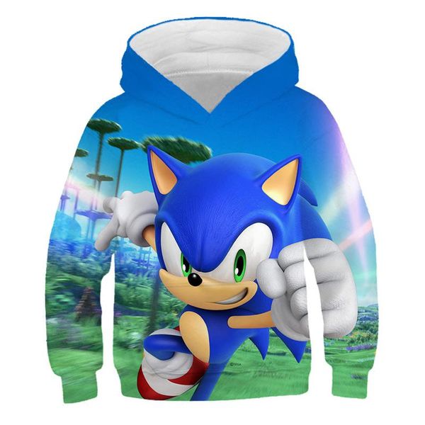 

sonic the hedgehog 3d нового способа пуловера мальчиков девочек hoodies повседневный длинным рукавом толстовка соник 3d мальчиков / девочек, Black