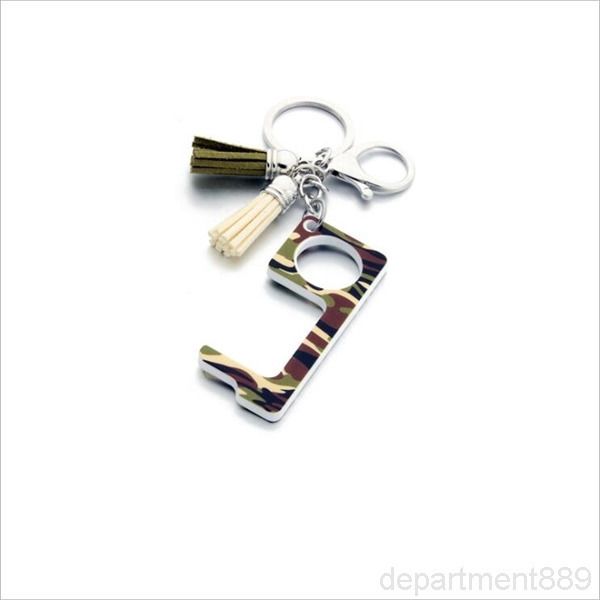 

new-anti-epidemic opener tassel pendant chains elevator button contactless tool non-contact safety door handle brass key grip dhe1269