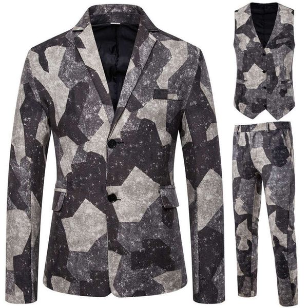 

men's fashionable national style suit new in autumn 2019, White;black