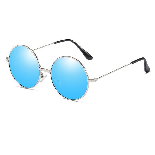 

classic round metal frame men womens sunglasses polarized mirror fashion sun glasses unisex, White;black