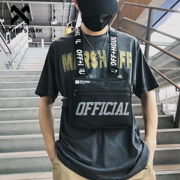 

11 bybb's dark streetwear tactical vest hip hop style crossbody chest bags pack men women 2019 solid punck waist bag fanny pack c1005