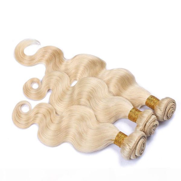 

grade 7a blonde brazilian virgin hair weave 613# color human hair extension brazilian body wave blonde human hair weave bundles, Black