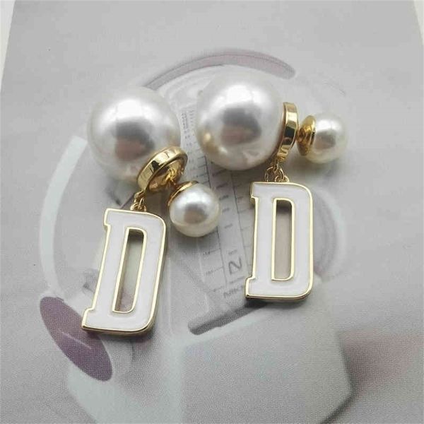 

85% off factory clearance home home exquisite women's earrings pearl front and back two white earrings fashion light luxury high sense, Golden