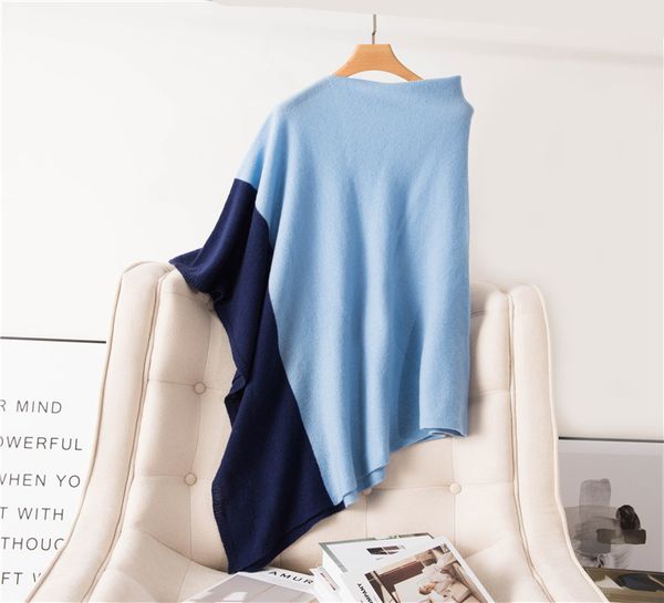 

2021 new 70*70 kashmiri wool sheds off retail color female sweater vest winter relaxed warm soft cloak mantles wx9115 r77s, Black;pink