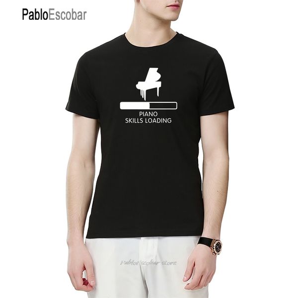 

piano skills loading funny printed men summer new causal short sleeve cotton mens hoodie designers t shirts sweatshirt