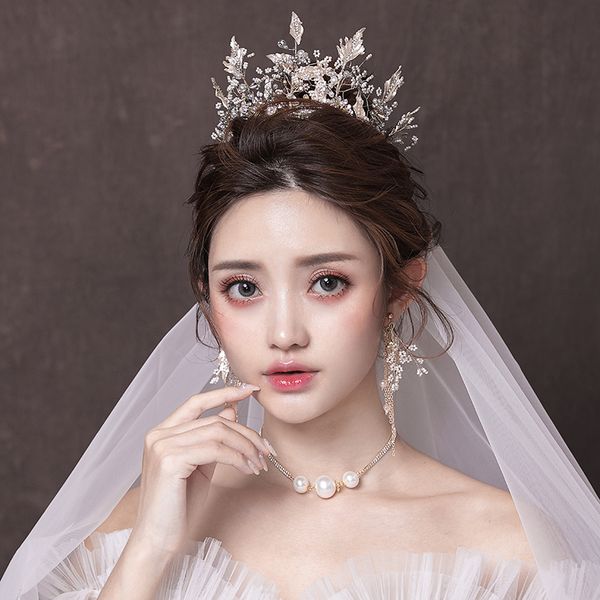 

bridal headdress baroque luxury round princess 2020 new wedding dress hairdressing female crown, Silver