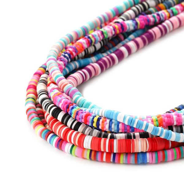 

15inch 6 mm flat round clay beads polymer mixed colors spacer loose beads for diy jewelry making supplies bracelet acc bbyaku