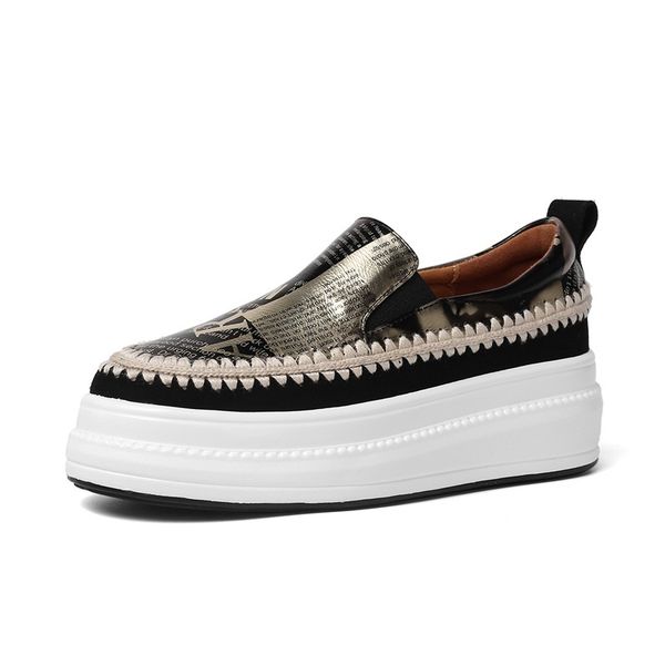 

2021 genuine leather women apartments slide shoes fashion new women's size 34-40 kba2, Black