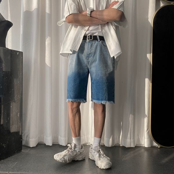 

mens summer tie dye fashion jeans shorts streetwear hip hop denim shorts male casual sweatshorts pants, White;black