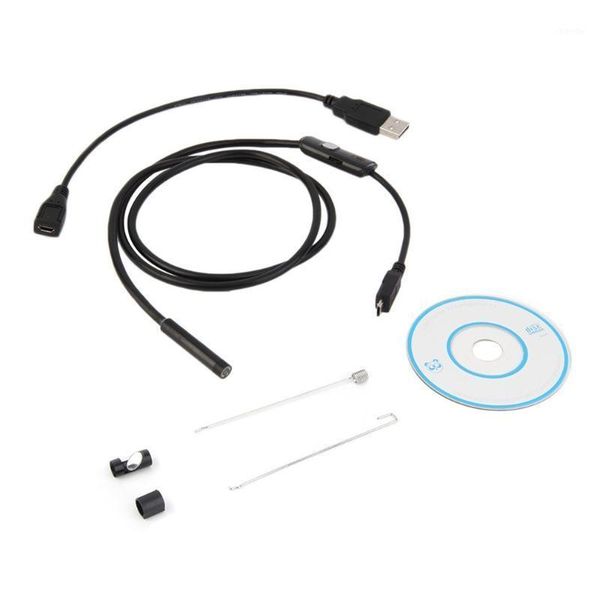 

black 6led 1m/7mm lens endoscope waterproof inspection borescope camera for android pc phone & notebook device1